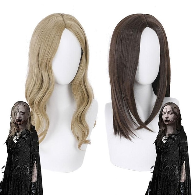 Resident Evil 8 figlie vampiro 3 stili Parrucche cosplay castane Parrucche di Halloween
