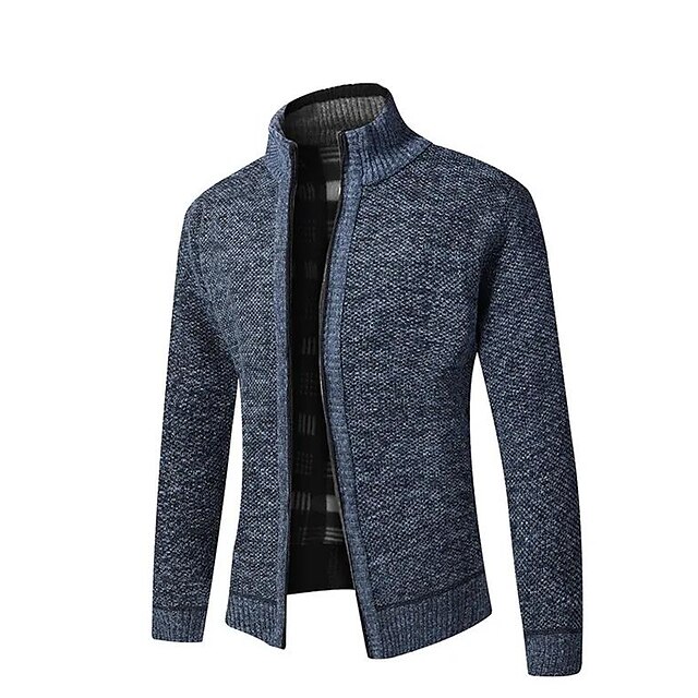 Men's Sweater Cardigan Zip Sweater Sweater Jacket Fleece Sweater Knit ...