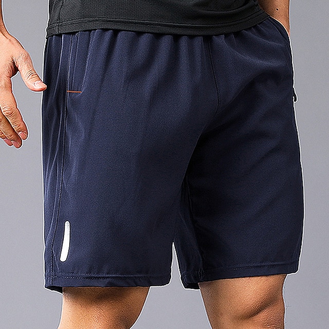  Herre Atletisk shorts Aktiv Shorts Casual shorts Snorer Elastisk midje Lomme med glidelås Helfarge Pustende Hurtigtørkende Kort Avslappet Daglig Ut på byen Stilfull Enkel Svart Blå Mikroelastisk