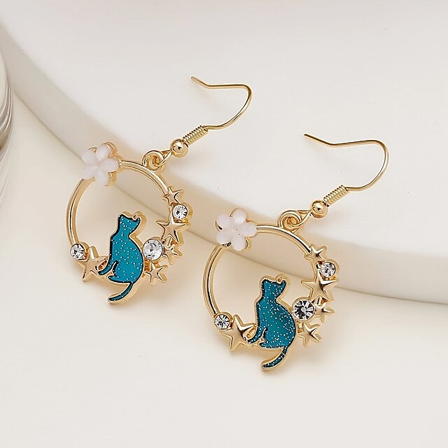  1 Pair Drop Earrings For Women's Birthday Gift Prom Alloy Classic Cat