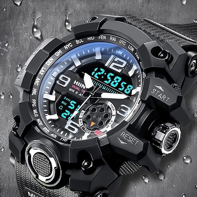  גברים שעון דיגיטלי צג גדול חוץ ספורטיבי אופנתי זורח לוח שנה עמיד במים סיליקוןריצה שעון