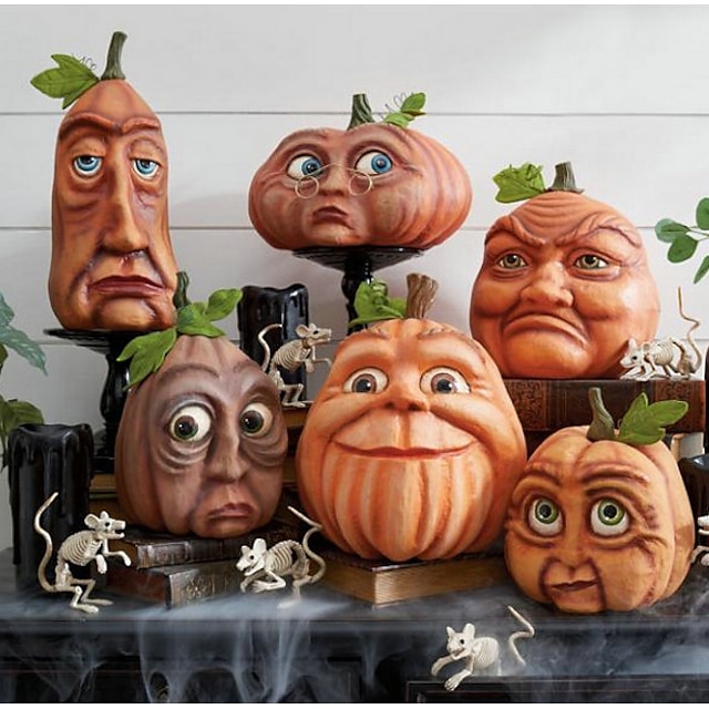  Halloween Decoration Courtyard Decoration Halloween Monster Combinations Pumpkin Venue Layout Props Pumpkin Bar Expressive Pumpkin Statue