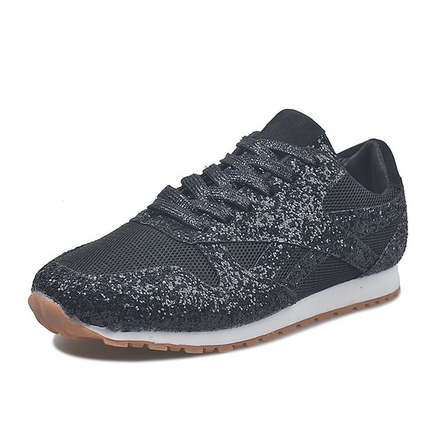 Sequin Round Toe Platform Sneakers