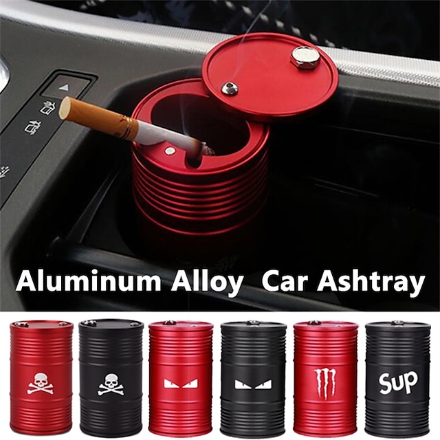  Accesorios de coche de lujo, Cenicero portátil para coche, soporte universal para cilindro de cigarrillos de alta calidad para todos los coches