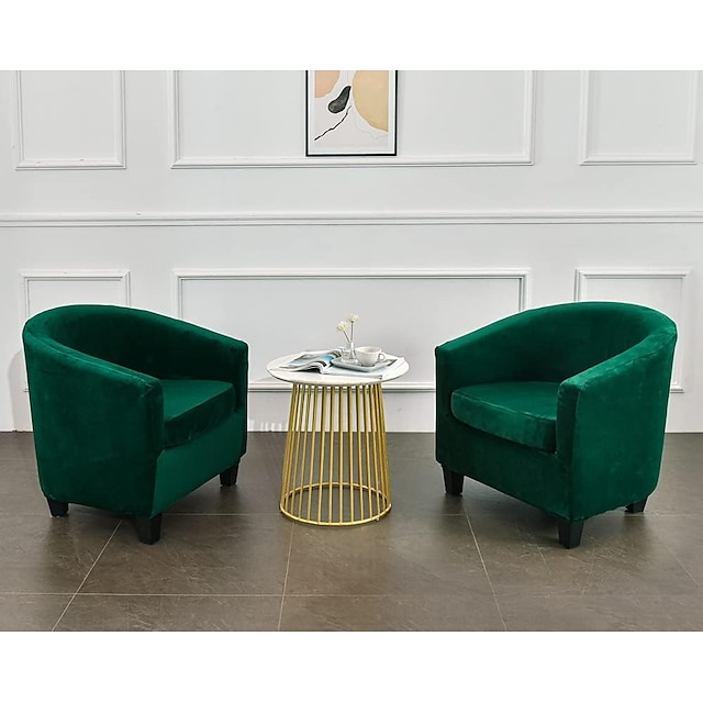  velvet club καρέκλα slipcover κάλυμμα καρέκλας μπανιέρας με κάλυμμα μαξιλαριού καθίσματος αντιολισθητικό κάλυμμα προστασίας επίπλων καναπέ με ελαστικό πάτο για μπαρ ξενοδοχείου, φασκόμηλο πράσινο