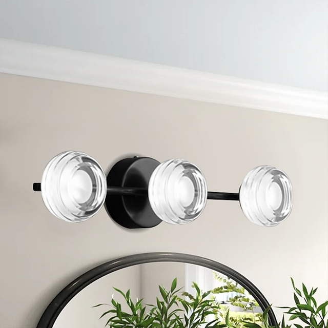  Iluminação de vaidade ip20 1/2/3 espelho de cabeça luzes dianteiras ferro acrílico preto moda doméstica banheiro retrátil antiembaçante penteadeira led espelho armário lâmpada luzes de banho 110-240 v