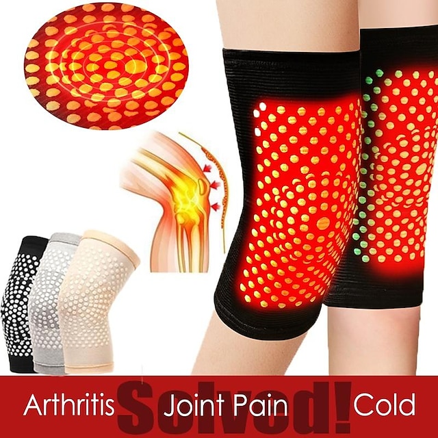  1PCS Wormwood Chinese Medicine Self Heating Support Knee Pad Knee Brace Warm for Arthritis Joint Pain Relief Injury Recovery Belt Knee Massager Leg Warmer seeds