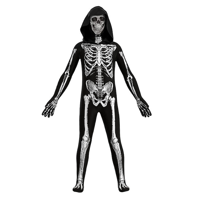  Schelet Halloween Costum Cosplay Costum de petrecere Mascaradă Ținute Cosplay Pentru copii Băieți Fete Mascaradă Mardi Gras Performanță Petrecere Halloween Costume de Halloween ușoare Îmbrăcați-vă