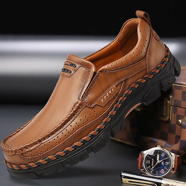  Herren Loafer & Slip On Lederschuhe Übergrössen Loafer aus Stoff Handgefertigte Schuhe Wandern Wanderschuhe Geschäftlich Brautkleider schlicht Outdoor Büro & Karriere Nappaleder Wasserdicht