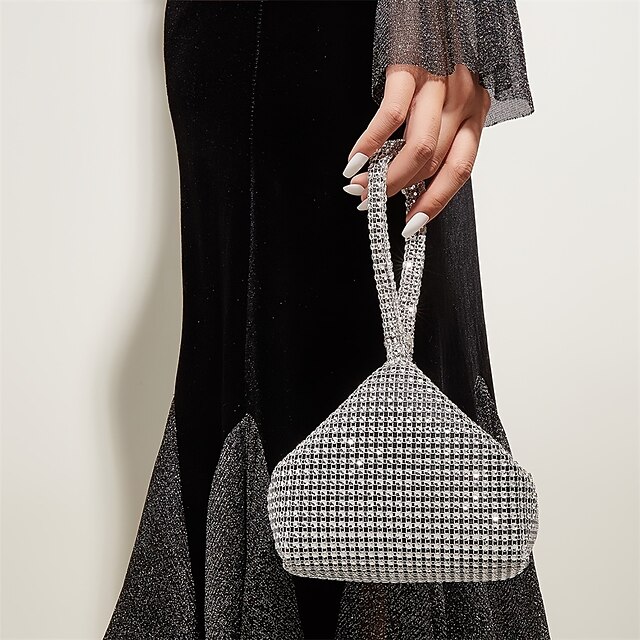 Women's Glitter Luxurious Evening Hand Bag with Rhinestone Handle main image 1