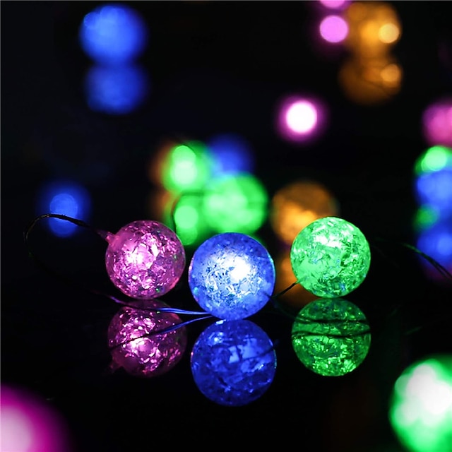  LED kristallklare Kugel-Lichterkette, Fee, flexible Lichterkette, 1 m, 3 m, 30 LEDs für Party, Hochzeit, Weihnachtsbaum, Urlaub, Dekorbeleuchtung