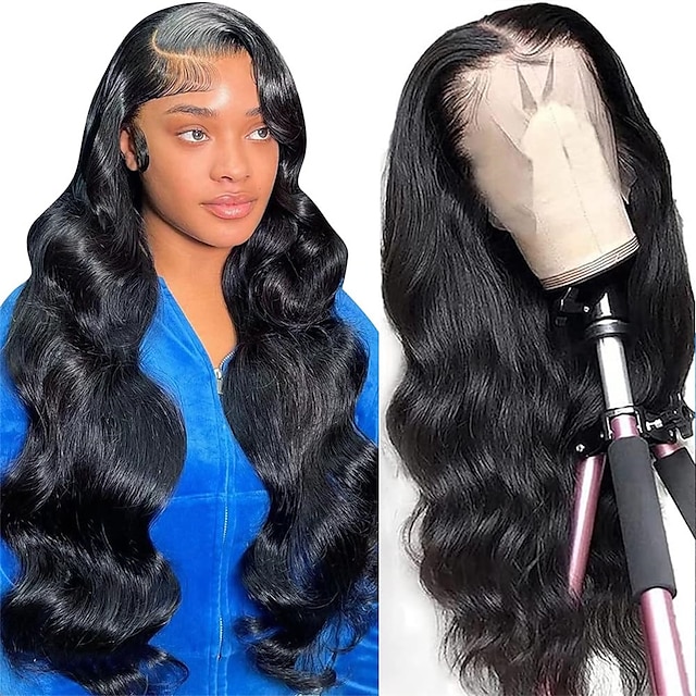  30 Inch 13X6 Lace Front Wigs Human Hair 200 Density Body Wave Human Hair Wig for Black Women HD Transparent  Wigs Human Hair Pre Plucked with Baby Hair