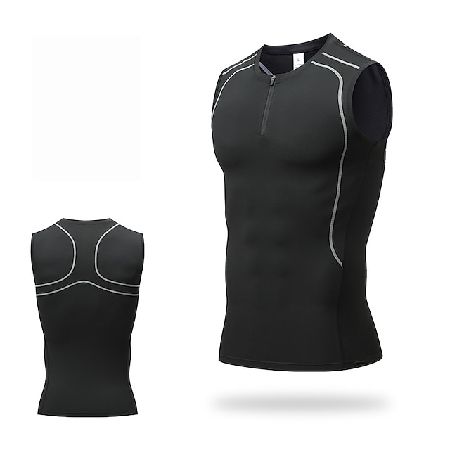  Hombre Camiseta sin mangas de gimnasio Camiseta sin Mangas de Compresión Sin Mangas Capa base Deportivo Licra Transpirable Secado rápido Dispersor de humedad Entrenamiento de gimnasio Corriendo