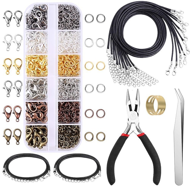  973 pezzi di risultati del kit per la creazione di gioielli con pinzette a pinza e filo per la creazione di braccialetti per collana di gioielli riparazione forniture artigianali fai da te