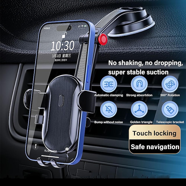  držák telefonu do auta přísavka s dlouhým ramenem univerzální držák mobilního telefonu čelní sklo na palubní desku kompatibilní se všemi smartphony