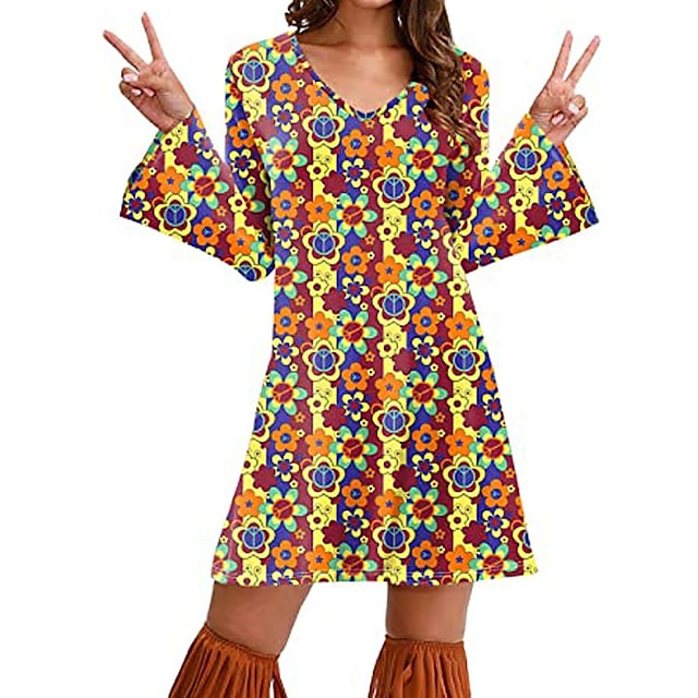 Retro Vintage 1970s Disco Dress 70s Fancy Dress Women 70s Outfits
