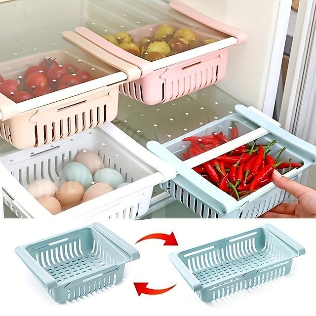  kjøleskap multifunksjonelle lagdelte kjøleskapshyller fersk skillehylle kjøkken kjøleskap oppbevaring