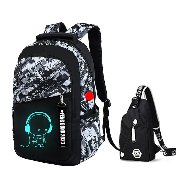 Backpacks School Backpack Set with Sling Bag Boys Backpacks for School Backpack with USB Charger Reflective Waterproof Backpack Back to School Gift 19