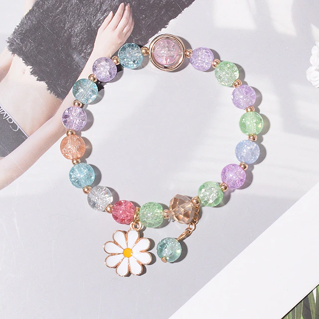 Women's Bead Bracelet Classic Flower Fashion Cute Personalized Elegant Alloy Bracelet Jewelry White / Yellow / Pink For Party Evening Sport Holiday Date Festival 6