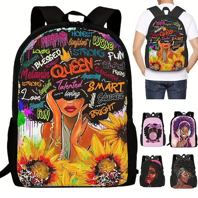 Graffiti Girl Backpack for Teens – Funky Urban Art School Bag with Colorful Design for Boys and Girls 16