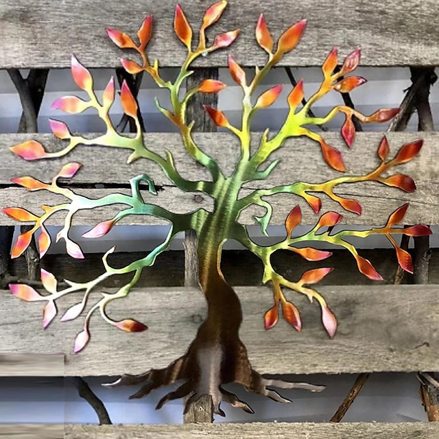  Tree Metal Wall Decor Tree of Life Metal Wall Art Bird Ornament Home Bedroom Living Room Window Decoration