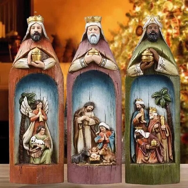 Wise Men Nativity Set, Three Kings Figurine Roman Kings Nativity Set ...