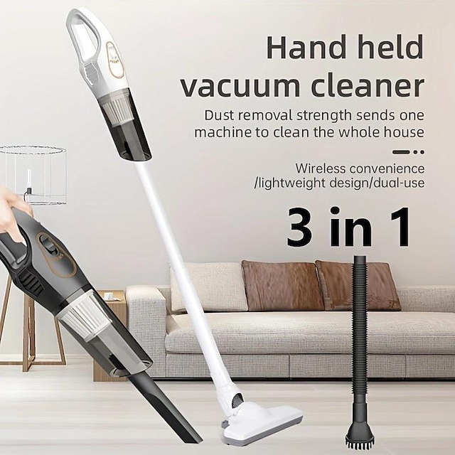  High-power Handheld Wet & Dry Cordless Vacuum Cleaner Lightweight Household Stick Vacuum With Strong Suction Portable Rechargeable Handheld Vacuum For Hard Floor Stairs Sofa Home Car Outdoor Tents P