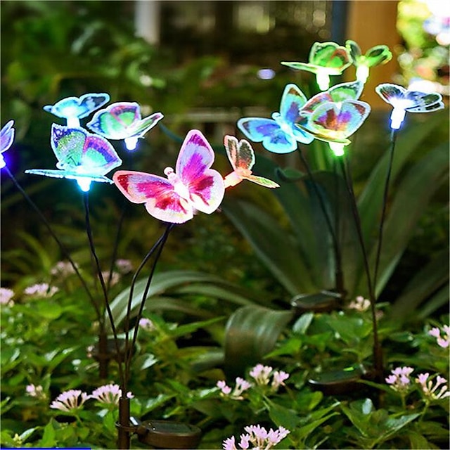  motylkowe lampy solarne rbg zmieniające kolor motylkowe lampy huśtawkowe dekoracyjne oświetlenie na domowe przyjęcia świąteczne stosowane na przejściach na dziedzińcu i tarasie
