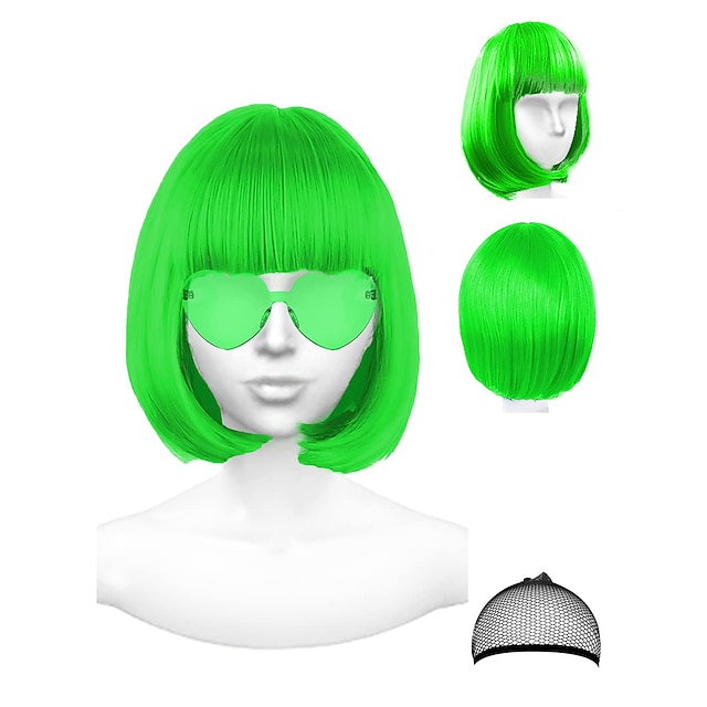  πράσινη περούκα πράσινες περούκες για γυναίκες νέον πράσινη περούκα κοντή πράσινη περούκα πράσινη περούκα bob st patricks day πράσινη περούκα - bachelorette πάρτι περούκες διακοσμήσεις μπομπονιέρες