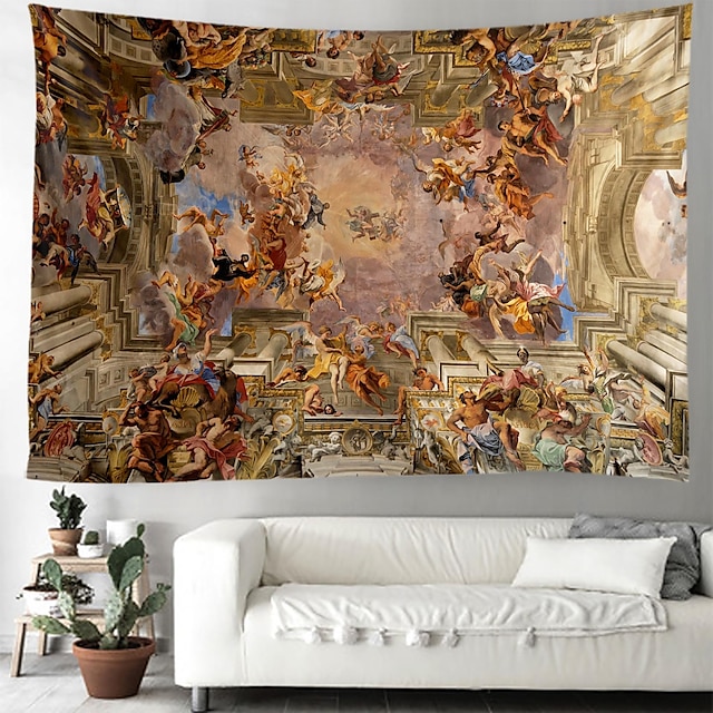  Tapițerie agățată de tavan renascentist de epocă artă de perete tapiserie mare decor mural fotografie fundal pătură perdea acasă dormitor living decor