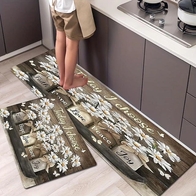 Daisy Kitchen Rugs Anti Slip Door Mats for Kitchen Floor Kitchen Rugs ...