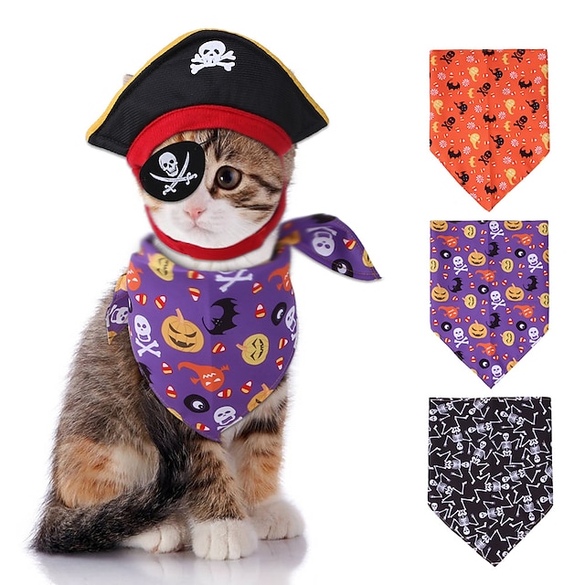  Cane Gatto Bandane e Cappelli Cappello a bandana di compleanno per cani Cosplay Costume di Halloween Cosplay Divertente Inverno Morbido Lavabile Confortevole Halloween All'aperto Halloween Casual