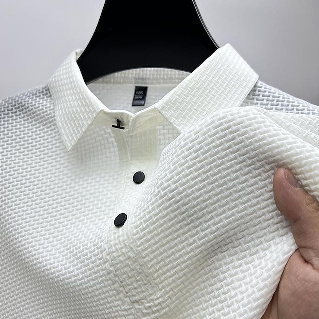  Męskie Koszulki polo Koszula golfowa Codzienny Święto Klasyczny Krótki rękaw Moda Podstawowy Równina Guziki Lato Regularny Granatowy Czarny Biały Żółty Koniczyna Ciemnoniebieski Koszulki polo