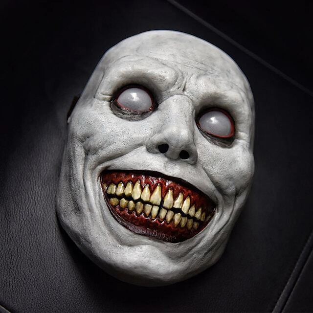  Creepy Smile Demons Halloween Latex Masks Horror Green Face Masks The Evil Cosplay Props Horror Decor Halloween Decor Party Decor for Halloween