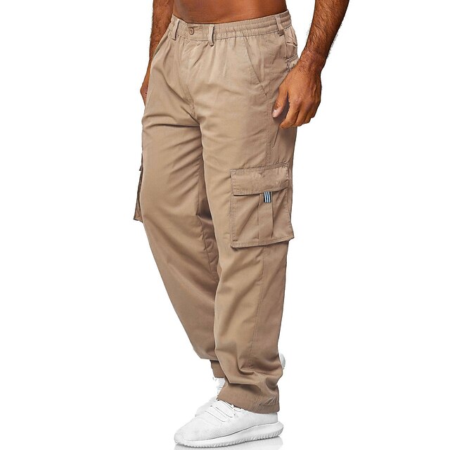 Men's Cargo Pants Cargo Trousers Work Pants Elastic Waist Multi Pocket