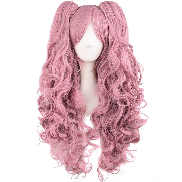  Wavy Blonde Ponytail Wig for Jean Cosplay Game Princess Golden Anime Hair Wigs with Pigtails Bangs Halloween Wigs