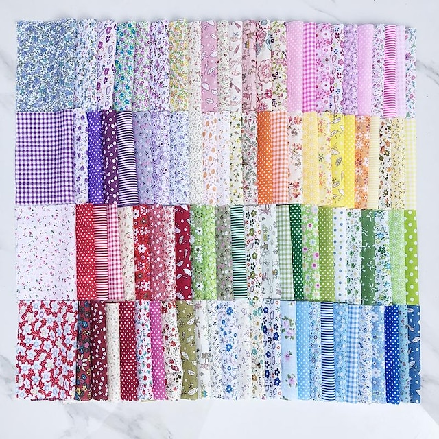  pak van 50 stofbundels patchwork stoffen doek diy handgemaakt naaien quiltstof verschillende ontwerpen 20*15cm (pak van 50)