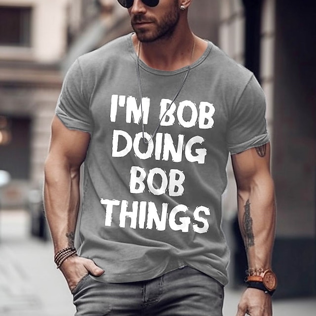  Herren Buchstabe Grafikdrucke T Shirt Grafischen T-Shirt Baumwolle Kurzarm Grafik Hemd Schwarz Weiß Marineblau Bequemes T-Shirt Outdoor Straße Modedesigner-Kleidung