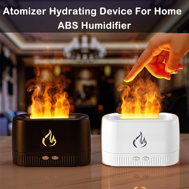 Umidificatore abs 1pc, dispositivo idratante per atomizzatore desktop moderno con motivo a fuoco per la casa <!---- >