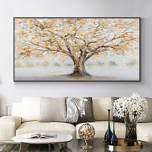  Mintura pinturas a óleo de paisagem de árvore dourada feitas à mão sobre tela decoração de arte de parede imagens abstratas modernas para decoração de casa pintura sem moldura enrolada