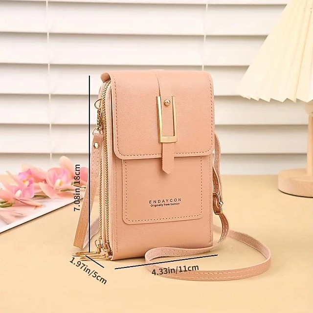 Touch Screen Mobile Phone Bag, Mini Flap Crossbody Bag, Fashion Faux ...