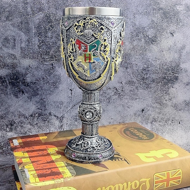  Halloween Magic Medieval Goblet Model Cup, Fantasy Wizard Tankard Ornament, Vintage Decorative Trophy for Home Display, Resin Cup Replica