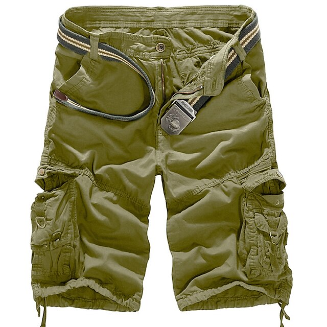 Men's Cargo Shorts Shorts Hiking Shorts Leg Drawstring 6 Pocket Plain ...