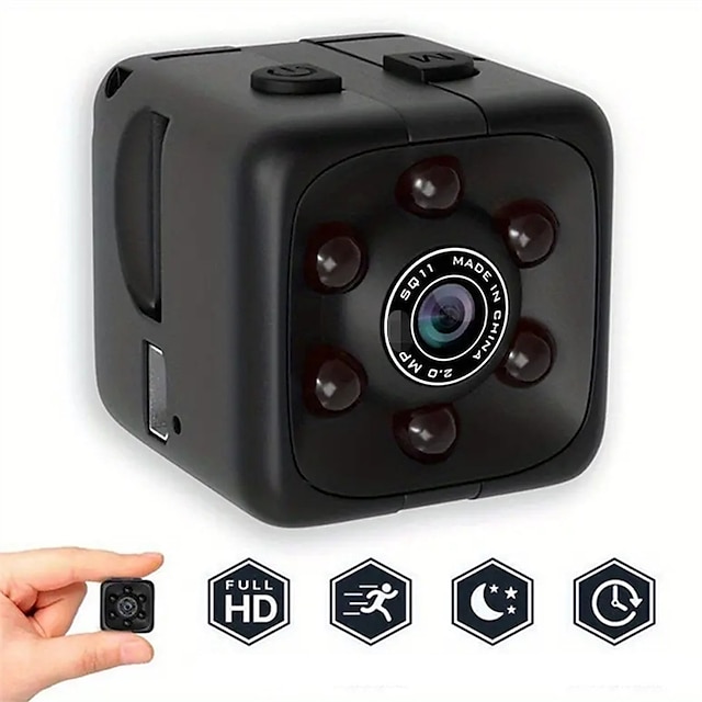  1pc sq11 1080p ポータブルウェアラブルナイトビジョン小型 hd 乳母カメラミニ屋内秘密セキュリティキューブカメラ会議ビデオレコーダー