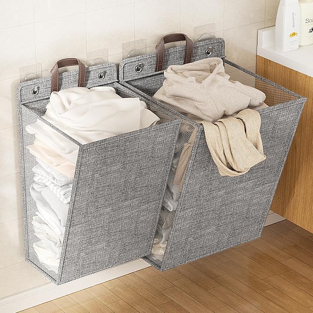  bolsa dobrável armazenamento multifuncional de grande capacidade para pendurar na parede cesta de armazenamento de roupas sujas
