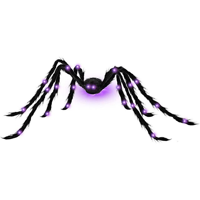  ハロウィンデコレーション 巨大なクモの巣が400個のLEDパープルライトで点灯 ハロウィーンの装飾用クモの巣 屋内外のパーティーお化け屋敷の装飾