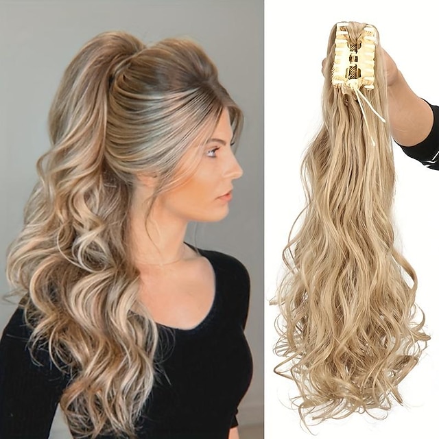  Com Cordão Rabos-de-Cavalo Feminino / Clássico / Vestir fácil Cabelo Sintético Pedaço de cabelo Alongamento Encaracolado Longo Festa / Noite / Roupa Diária / Férias