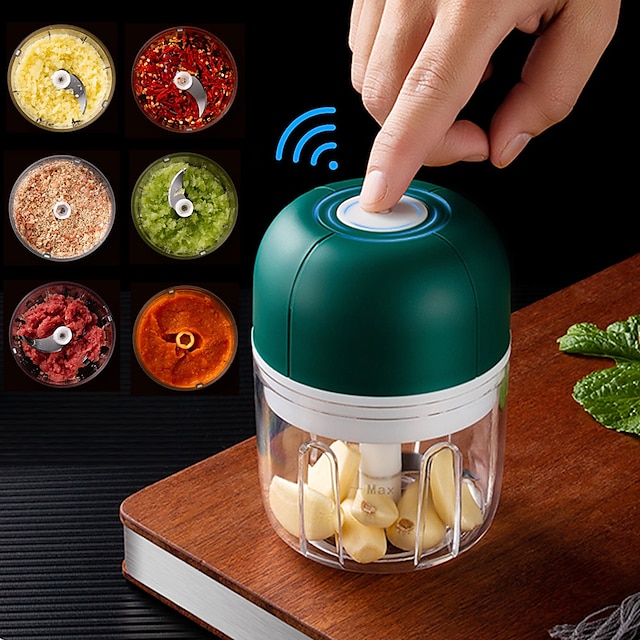  250mL USB Charging Mini Electric Garlic Chopper Ginger Masher Machine Chili Vegetable Crusher Kitchen Tools