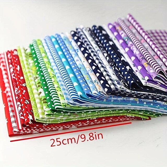 Pack Of 50 Fabric Bundles Patchwork Fabrics Cloth DIY Handmade Sewing ...