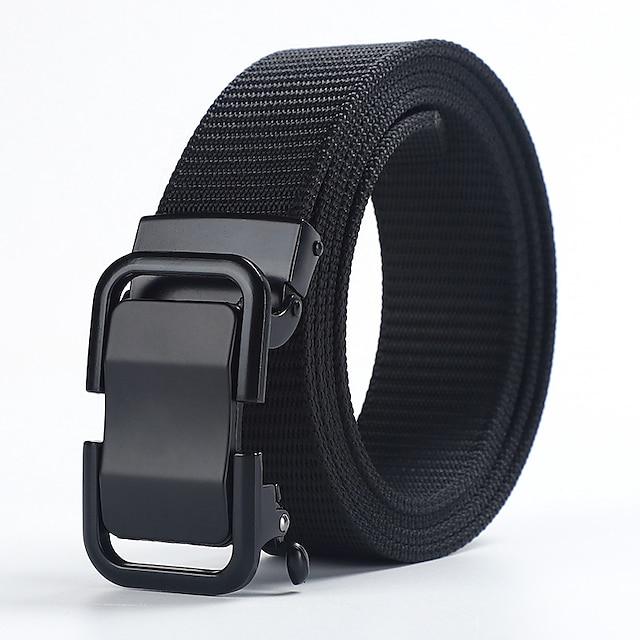  cinturón táctico de los hombres cinturón de trabajo de red de nylon cinturón de cinta de hebilla automática negro lienzo azul retro tradicional simple uso diario salir
